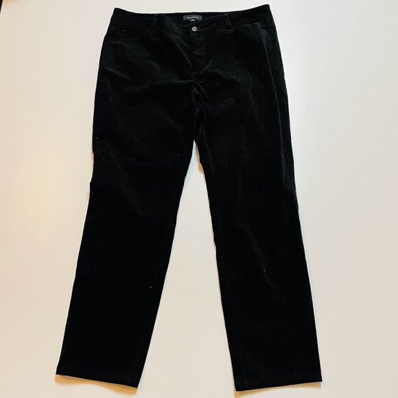 Talbots Pant Trouser Corduroy Black Signature Fit Straight Leg Cotton Stretch 16 - Picture 10 of 11